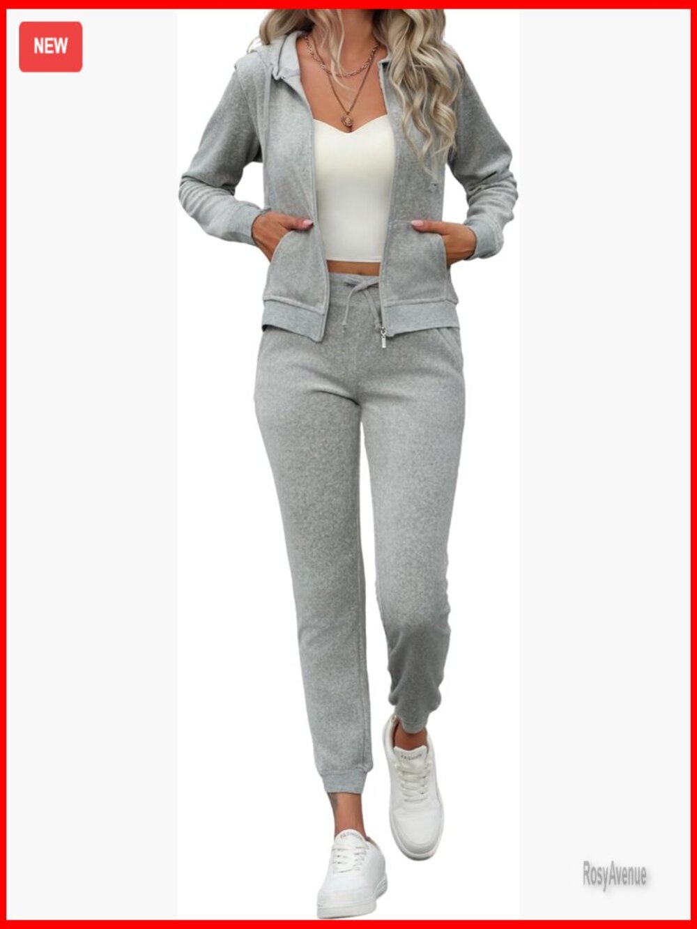 2 Piece Slim Fit Velour Zip Up Hoodie and Jogger Set S-XL